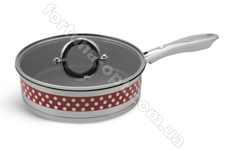 Набор кастрюль из нержавеющей стали в красный горох Edenberg EB - 4055 - 12 пр➜ Опт и розница ✅ актуальная цена -Интернет магазин ✅ Фортуна ✅