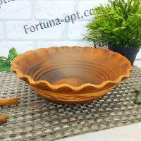 Миска 2 л Волна из красной глины 2971 ➜ Оптом и в розницу ✅ актуальная цена - Интернет магазин ✅ Фортуна ✅