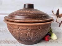 Кастрюля из красной глины - 2.5 л -7792 ➜ Оптом и в розницу ✅ актуальная цена - Интернет магазин ✅ Фортуна ✅