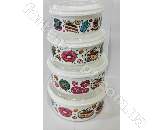 Набор судков с крышкой Frico FRU - 823 - 4 шт➜Опотом и в розницу✅актуальная цена -Интернет магазин ✅Фортуна✅