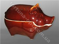 Жаровня Жаровня керамическая для запекания в духовке и на огне Свинья -3 л ➜ Оптом и в розницу ✅ актуальная цена - Интернет магазин ✅ Фортуна ✅