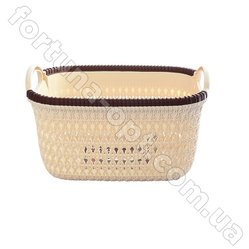 Корзина-плетенка с ручками пластиковая 37*30*22 см - Stenson - 85470 ✅ базовая цена $4.77 ✔ Опт ✔ Скидки ✔ Заходите! - Интернет-магазин ✅ Фортуна-опт ✅