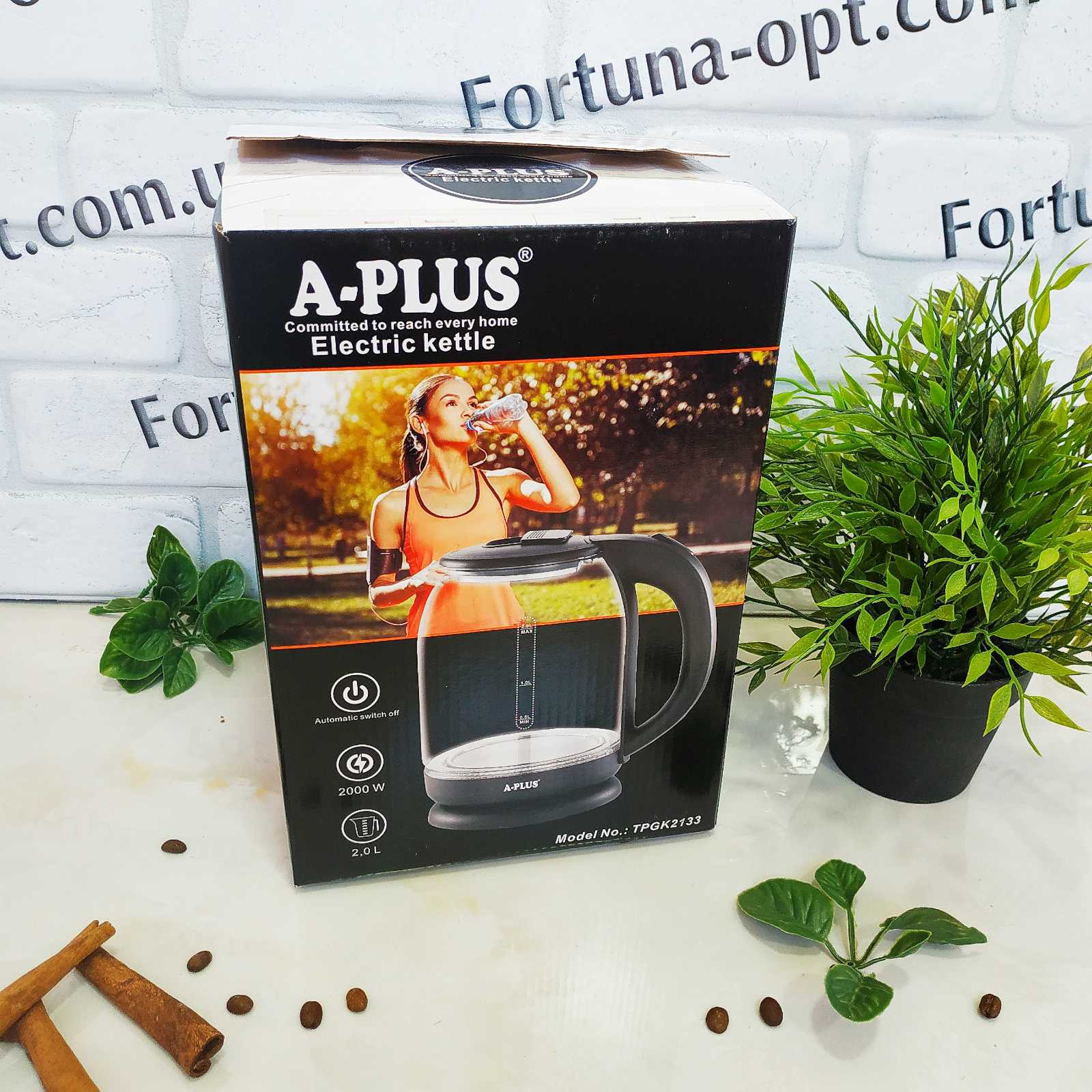 Чайник электрический стеклянный 2,0 л A-Plus - 2133 G ✅ базовая цена $11.93 ✔ Опт ✔ Скидки ✔ Заходите! - Интернет-магазин ✅ Фортуна-опт ✅