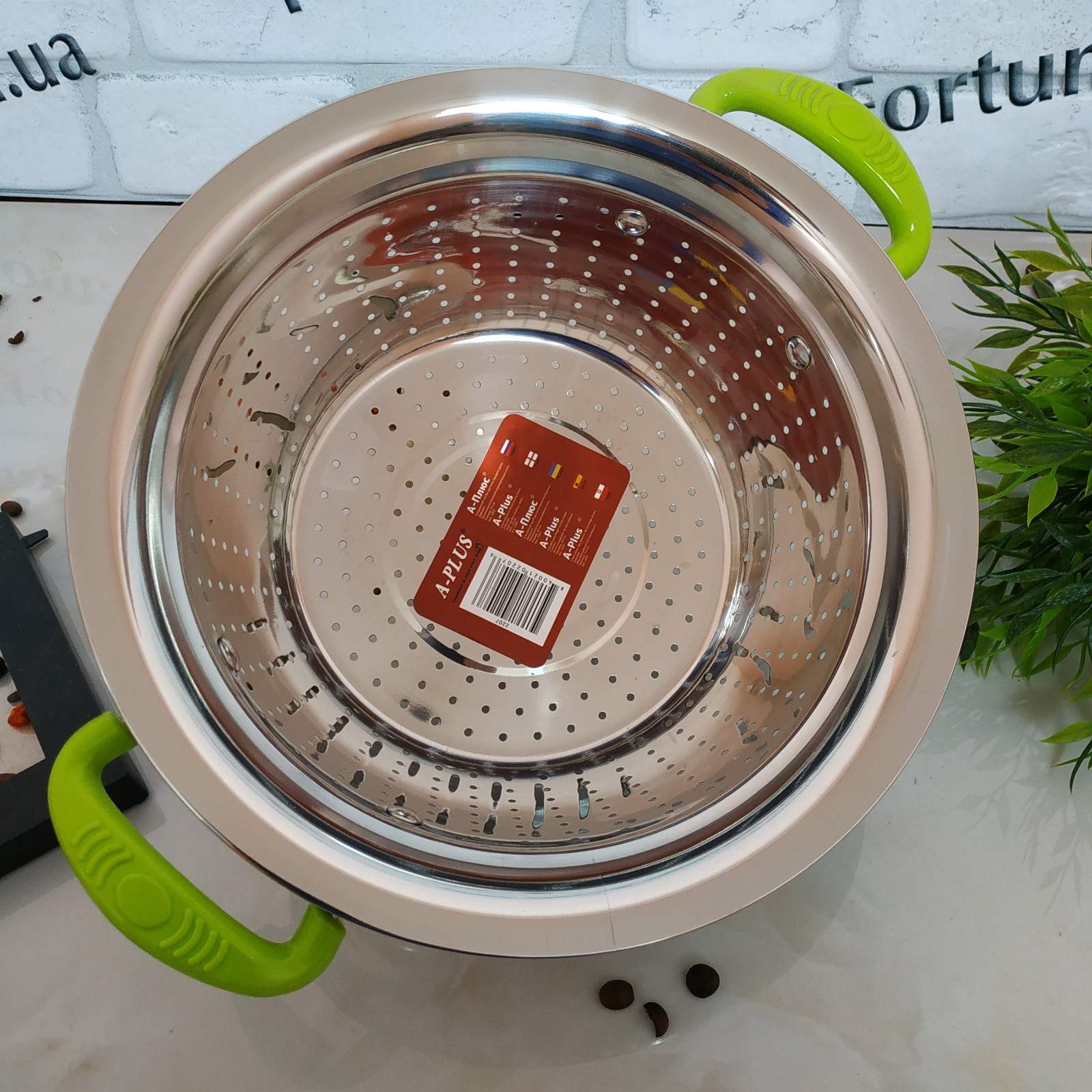 Дуршлаг с ручками из нержавеющей стали A-Plus - 2207 (24 см) ✅ базовая цена $3.46 ✔ Опт ✔ Скидки ✔ Заходите! - Интернет-магазин ✅ Фортуна-опт ✅