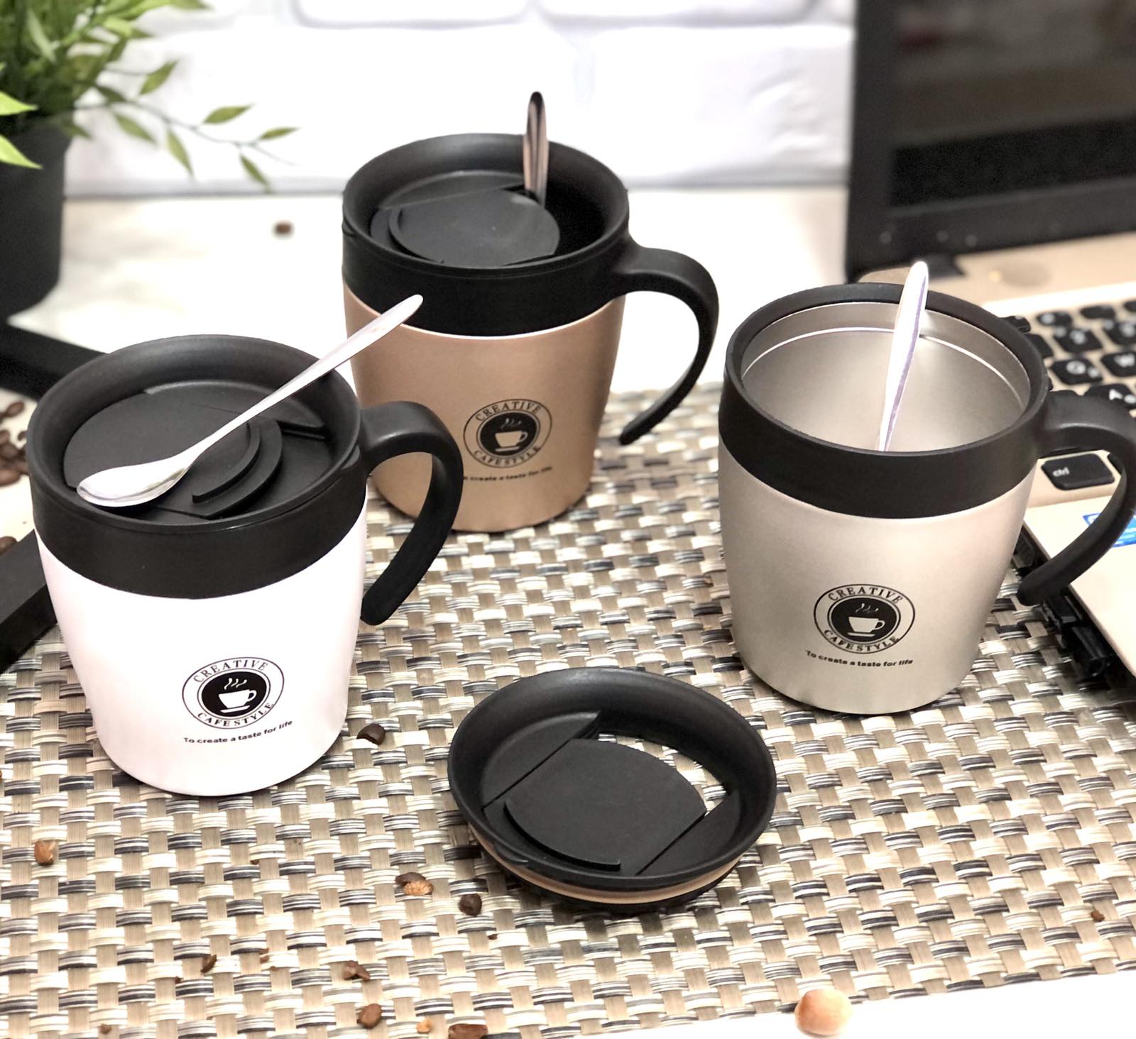 Термокружка с ложкой 330мл Benson -130 ➜ фото ➜ розн цена $5.97 - Интернет-магазин ✅ Fortuna-opt.com.ua. ✅