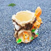 Кашпо пень с белками (К) ➜ Оптом и в розницу ✅ актуальная цена -Интернет магазин ✅ Фортуна ✅