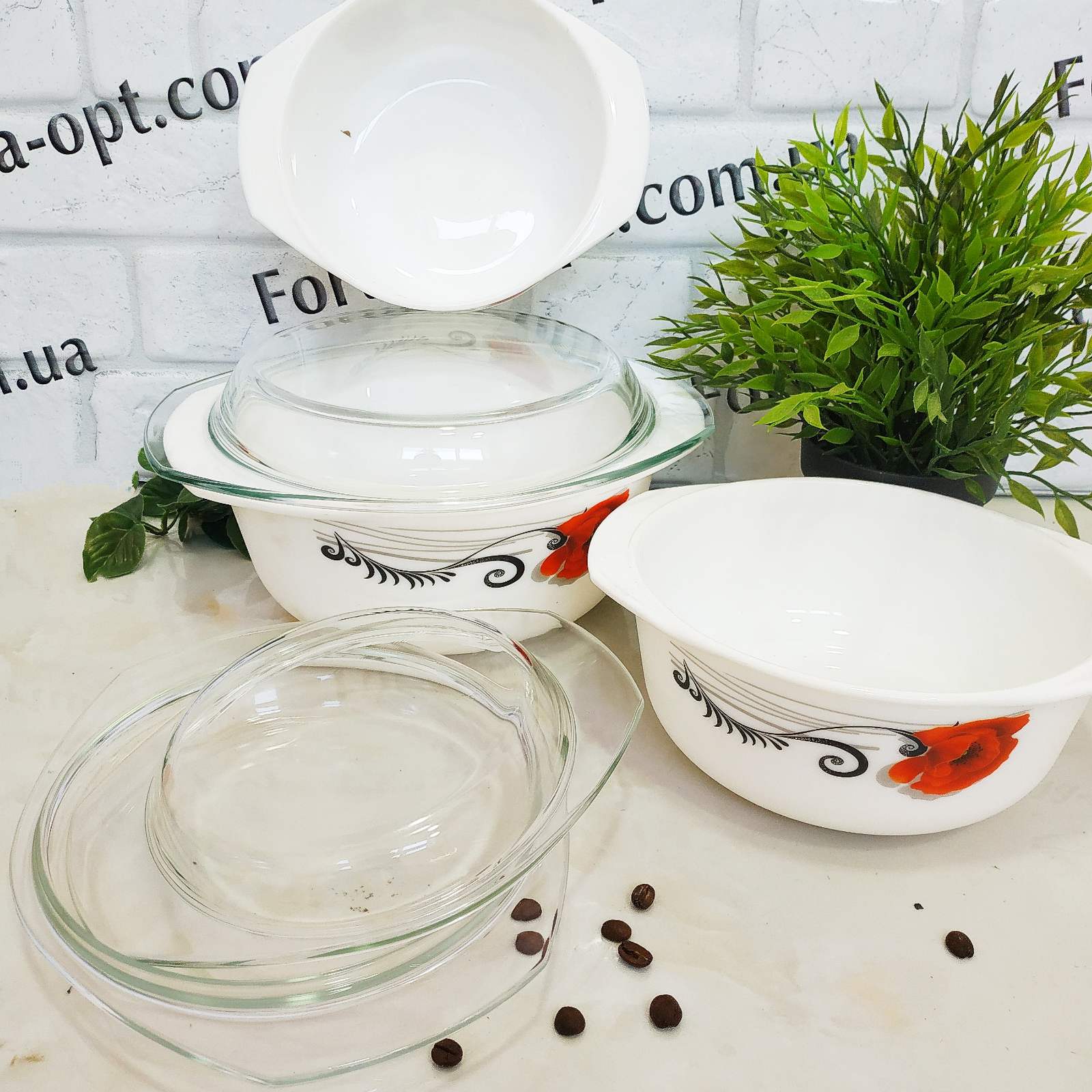 Набор кастрюль термостекло A - Plus - 1864 (3 шт) ✅ базовая цена $15.14 ✔ Опт ✔ Скидки ✔ Заходите! - Интернет-магазин ✅ Фортуна-опт ✅