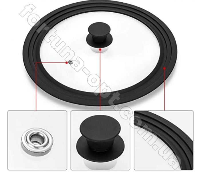 Крышка с силиконовым ободком многоразмерная  А - Рlus - 1919 - 24/26/28 см ✅ базовая цена $4.97 ✔ Опт ✔ Скидки ✔ Заходите! - Интернет-магазин ✅ Фортуна-опт ✅