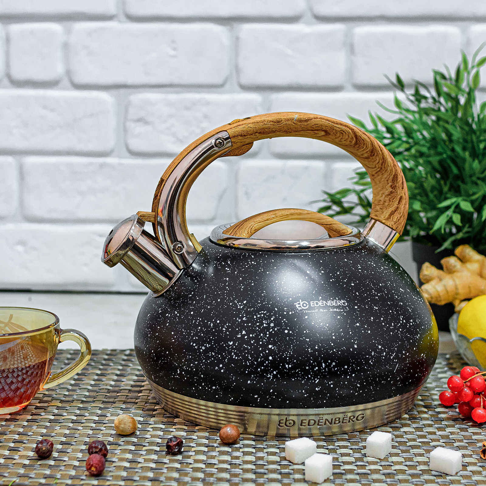 Чайник мраморный со свистком 3л Edenberg ЕВ 8811 ✅ базовая цена $23.06 ✔ Опт ✔ Скидки ✔ Заходите! - Интернет-магазин ✅ Фортуна-опт ✅