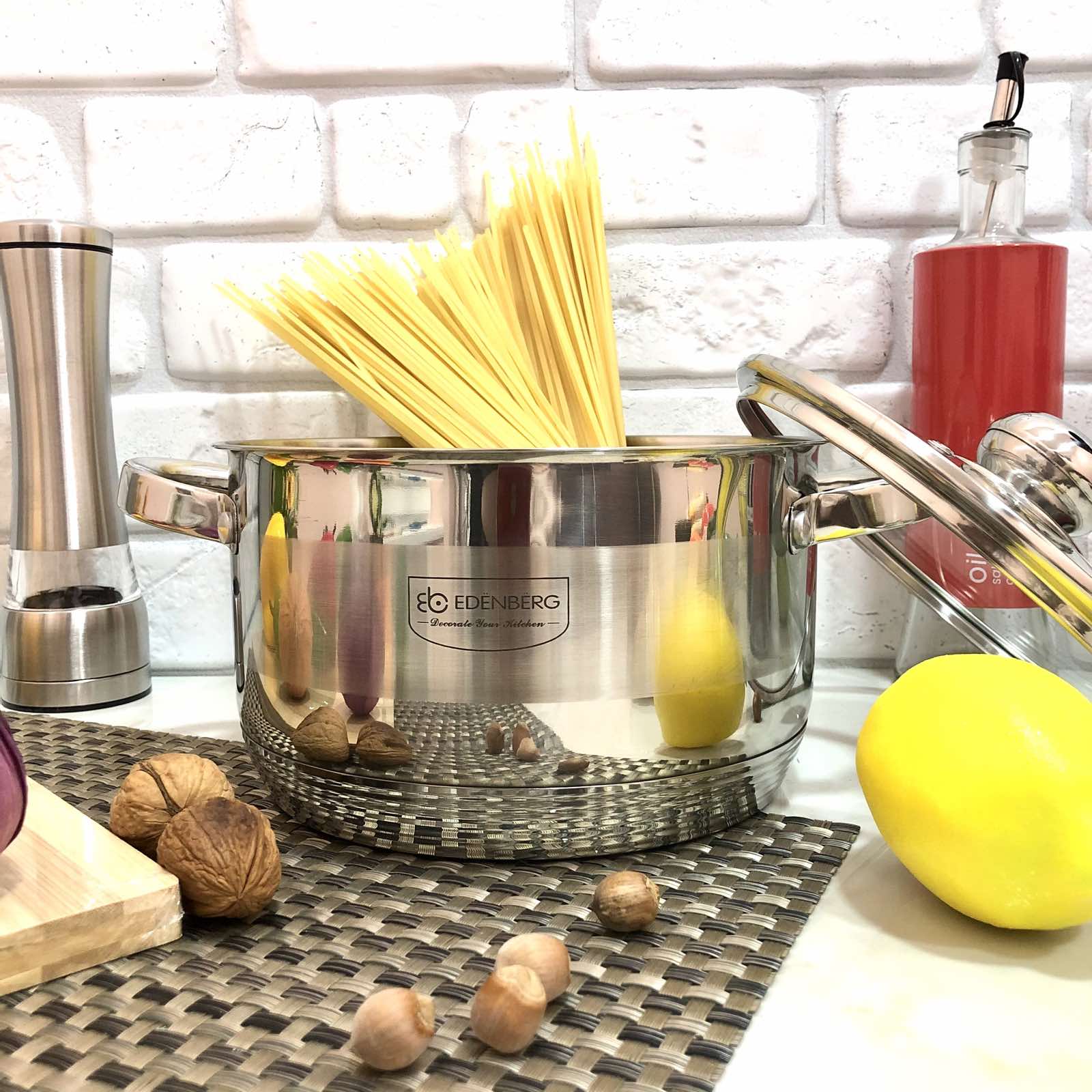 Кастрюля с крышкой Edenberg EB - 3007 - 5,5 л ✅ базовая цена $20.23 ✔ Опт ✔ Скидки ✔ Заходите! - Интернет-магазин ✅ Фортуна-опт ✅