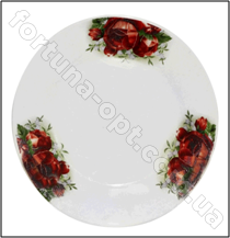 Тарелка десертная №7,5 - 19см красная роза фарфор 0308 ➜ Оптом и в розницу ✅ актуальная цена - Интернет магазин ✅ Фортуна ✅