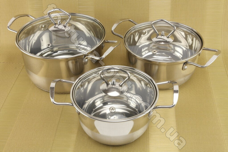 Набор посуды из нержавеющей стали A-Plus - 0401 ➜ Оптом и в розницу ✅ актуальная цена - Интернет магазин ✅ Фортуна ✅