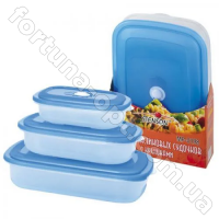 Набор пластиковых емкостей с крышками Stenson - 0198 - 3 пр➜Опотом и в розницу✅актуальная цена -Интернет магазин ✅Фортуна✅