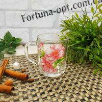 Чашка стеклянная 200 мл Цветы - 8100 ✅ базовая цена 39.60 грн. ✔ Опт ✔ Акции ✔ Заходите! - Интернет-магазин Fortuna-opt.com.ua.