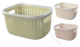 Корзина-плетенка с ручками пластик 30*23*16 см - Stenson - 85729 ✅ базовая цена $2.52 ✔ Опт ✔ Акции ✔ Заходите! - Интернет-магазин Fortuna-opt.com.ua.