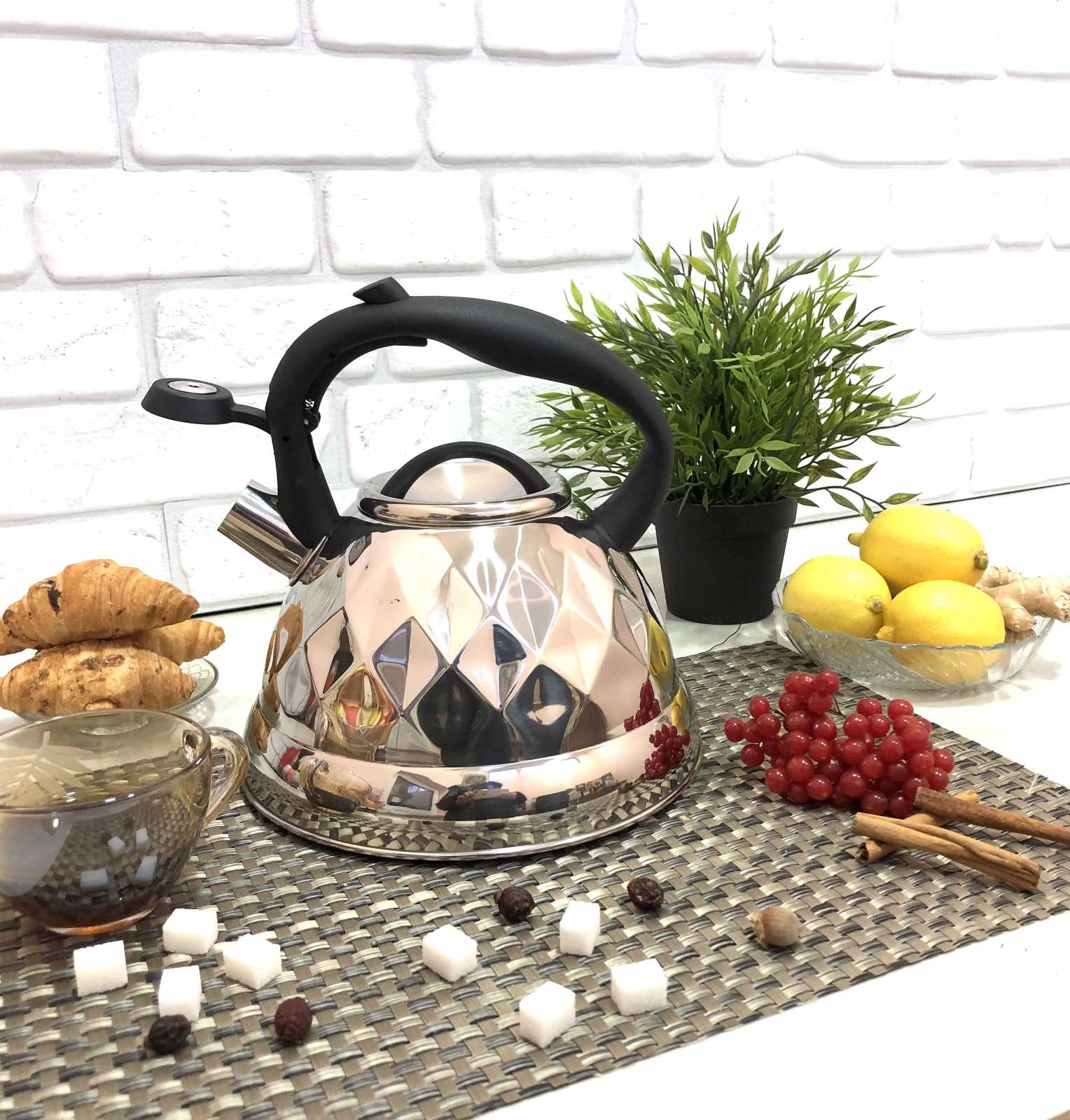 Чайник нержавеющий со свистком A-Plus - 1368 - 3 л  ✅ базовая цена $9.47 ✔ Опт ✔ Скидки ✔ Заходите! - Интернет-магазин ✅ Фортуна-опт ✅