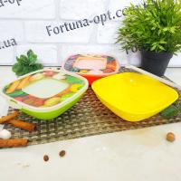 Миска  0,5 л пластиковая с крышкой Квадратная Весна 0063 ✅ базовая цена 21.82 грн. ✔ Опт ✔ Акции ✔ Заходите! - Интернет-магазин Fortuna-opt.com.ua.