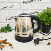 Чайник электрический нержавеющий 1,2л A-Plus - 2148 (1360 Вт) ➜ Оптом и в розницу ✅ актуальная цена - Интернет магазин ✅ Фортуна ✅