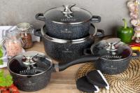 Набор казанов 4 шт. черный мрамор Edenderg EB - 8143 ✅ базовая цена $52.57 ✔ Опт ✔ Акции ✔ Заходите! - Интернет-магазин Fortuna-opt.com.ua.