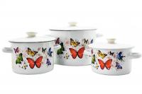 Набор эмалированный 2л/4,5л/5,5л "242" Батерфляй ✅ базовая цена 1&nbsp;040.19 грн. ✔ Опт ✔ Акции ✔ Заходите! - Интернет-магазин Fortuna-opt.com.ua.