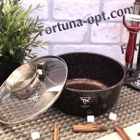 Кастрюля - казан Top Kitchen черный в оранжевую точку мрамор 2,4 л (20 см) TК 00051 ✅ базовая цена $16.01 ✔ Опт ✔ Акции ✔ Заходите! - Интернет-магазин Fortuna-opt.com.ua.