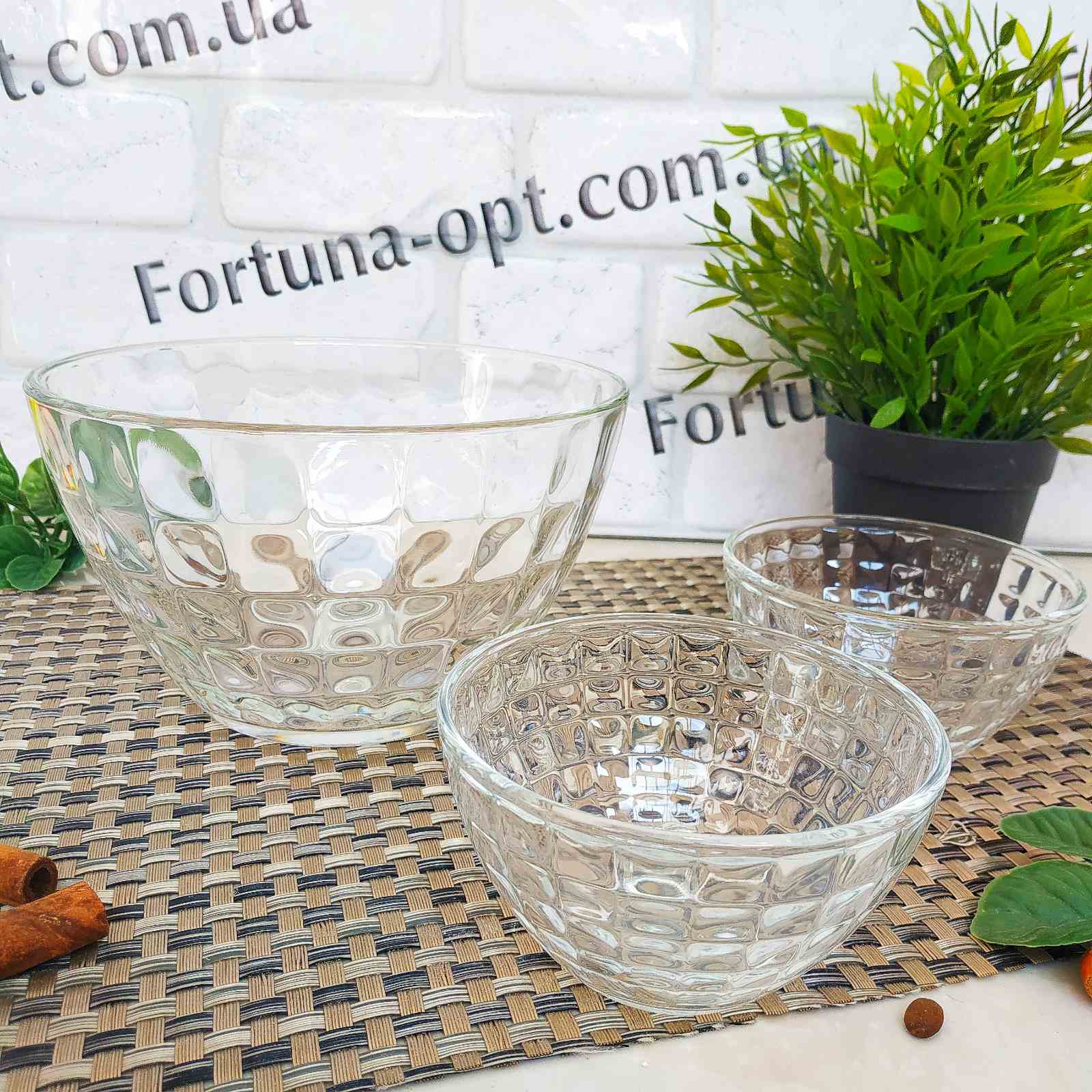 Набор стеклянных салатников Вулкан 1+6 шт - 8328 ✅ базовая цена 268.28 грн. ✔ Опт ✔ Скидки ✔ Заходите! - Интернет-магазин ✅ Фортуна-опт ✅