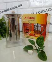 Чайник-заварник стекло 800мл A-Plus 0117 ✅ базовая цена $6.81 ✔ Опт ✔ Акции ✔ Заходите! - Интернет-магазин Fortuna-opt.com.ua.