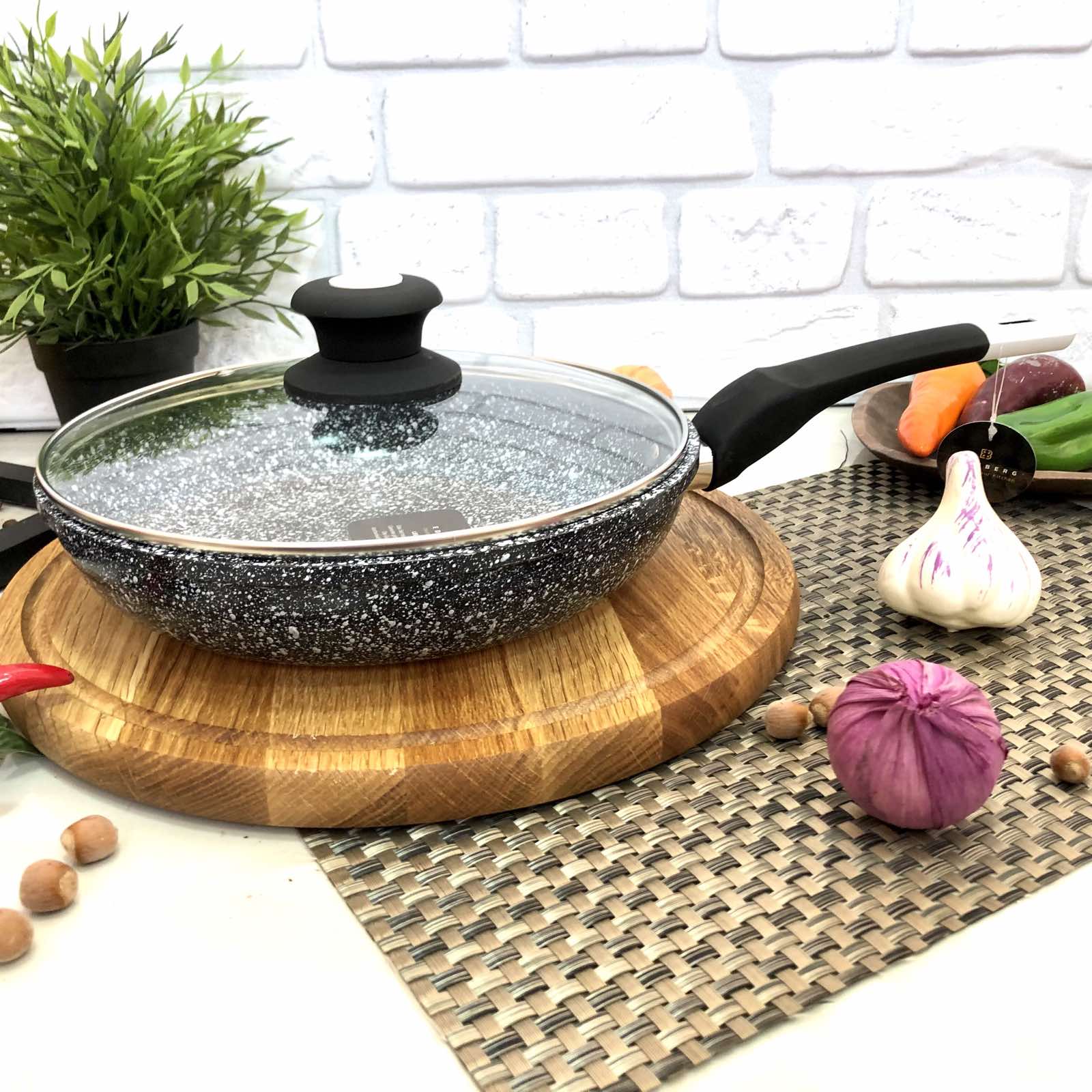 Сковорода с крышкой Edenberg EB - 9167 - 26 см, мраморное покрытие ✅ базовая цена $18.68 ✔ Опт ✔ Скидки ✔ Заходите! - Интернет-магазин ✅ Фортуна-опт ✅