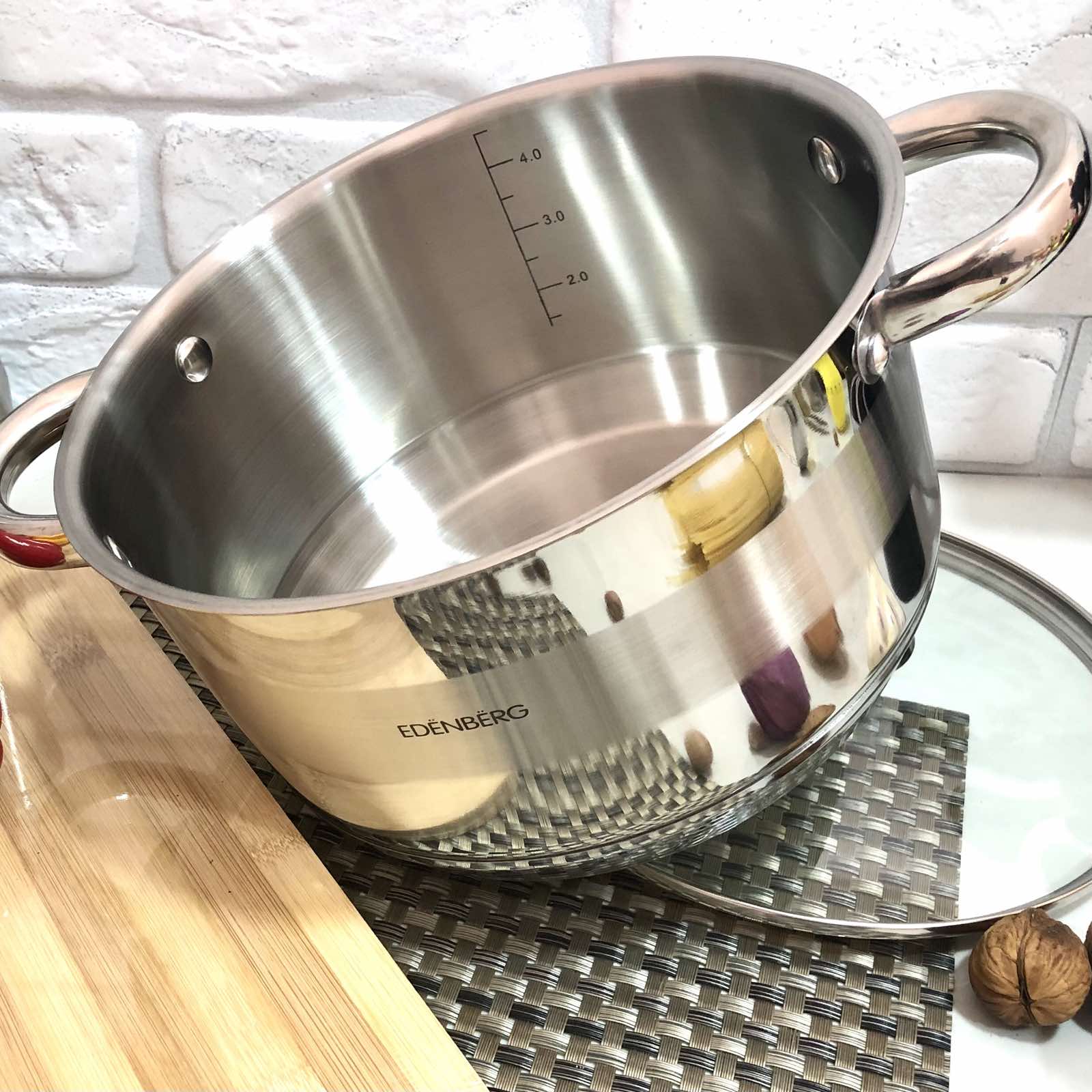 Кастрюля с крышкой Edenberg EB - 3007 - 5,5 л ✅ базовая цена $20.23 ✔ Опт ✔ Скидки ✔ Заходите! - Интернет-магазин ✅ Фортуна-опт ✅