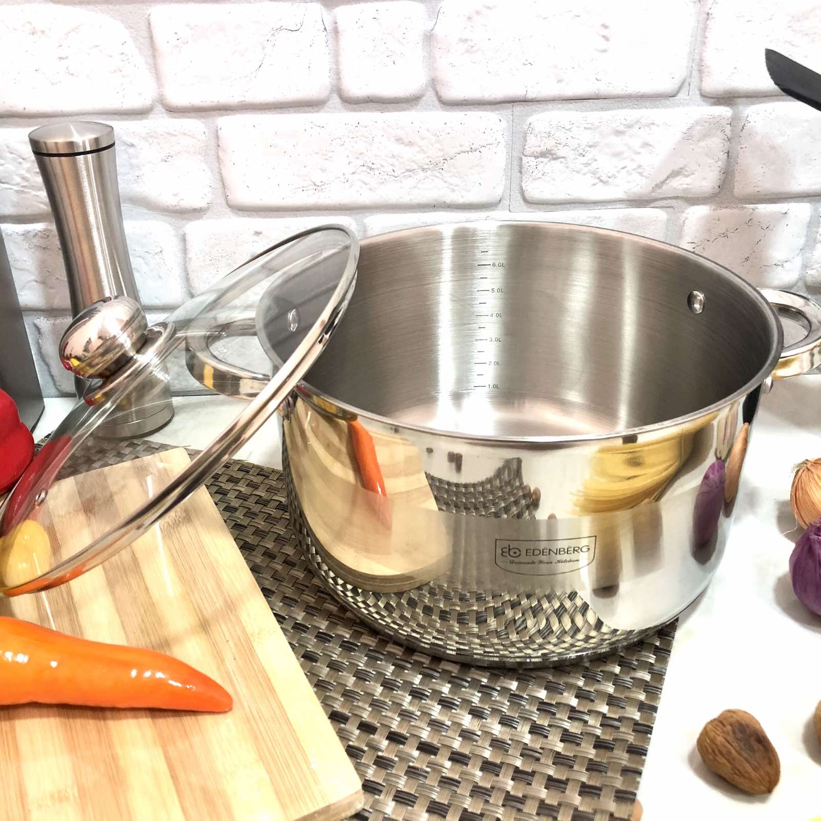 Кастрюля с крышкой Edenberg EB - 3008 - 7л ✅ базовая цена $22.95 ✔ Опт ✔ Скидки ✔ Заходите! - Интернет-магазин ✅ Фортуна-опт ✅