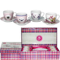 Набор чайный 12 пр 200 мл Цветы микс керамика - 1438 ➜ Оптом и в розницу ✅ актуальная цена - Интернет магазин ✅ Фортуна ✅