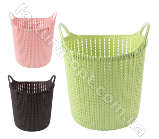 Корзина-плетенка с ручками пластиковая 23*21 см - Stenson - 85458 ✅ базовая цена $2.51 ✔ Опт ✔ Скидки ✔ Заходите! - Интернет-магазин ✅ Фортуна-опт ✅