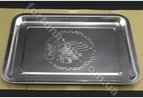 Поднос из нержавеющей стали Виноград A-Plus - 11705/6 (50 см) ✅ базовая цена $3.08 ✔ Опт ✔ Акции ✔ Заходите! - Интернет-магазин Fortuna-opt.com.ua.