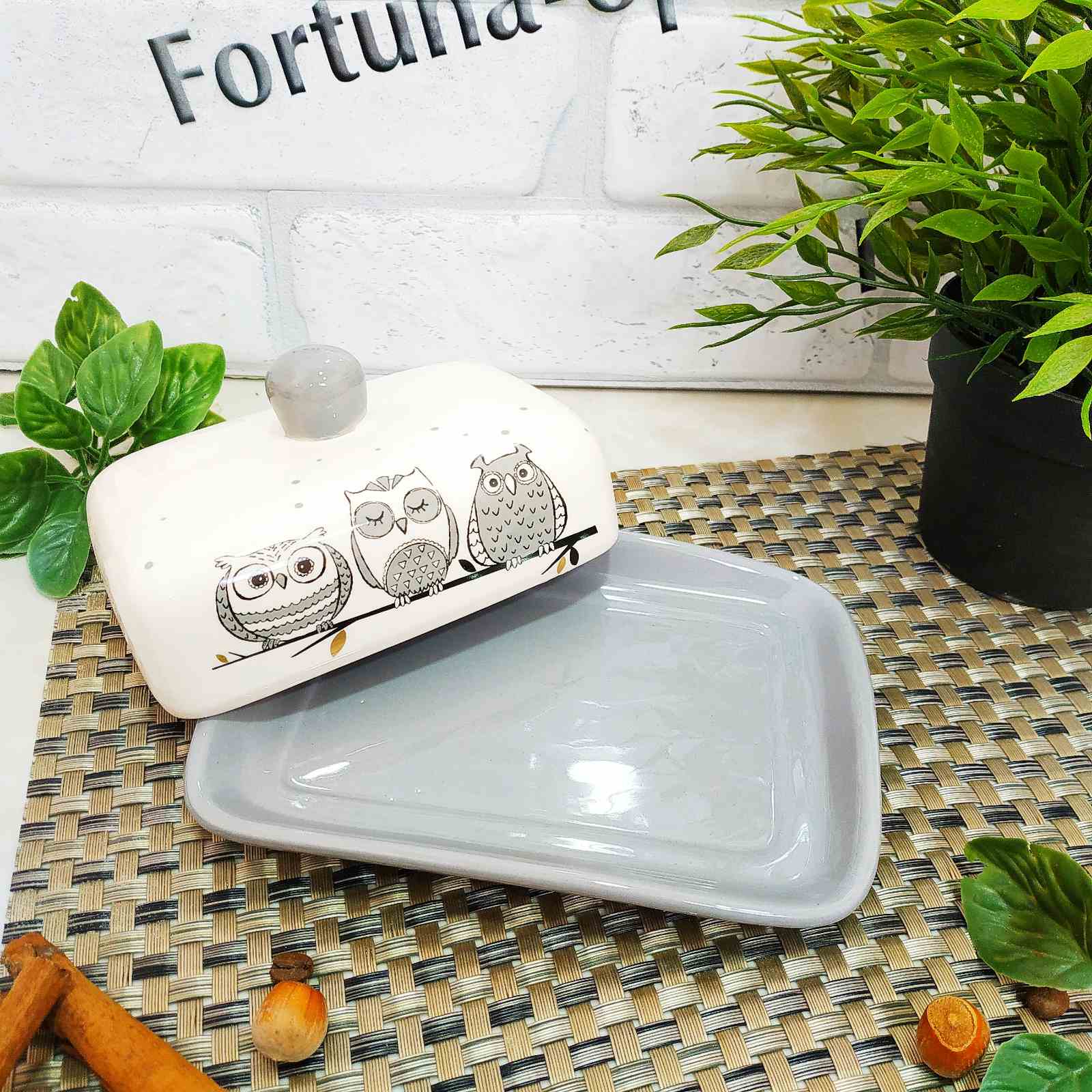 Масленка керамическая Совушки (13х17,h-5,5) 3397-18 ✅ базовая цена 182.50 грн. ✔ Опт ✔ Скидки ✔ Заходите! - Интернет-магазин ✅ Фортуна-опт ✅