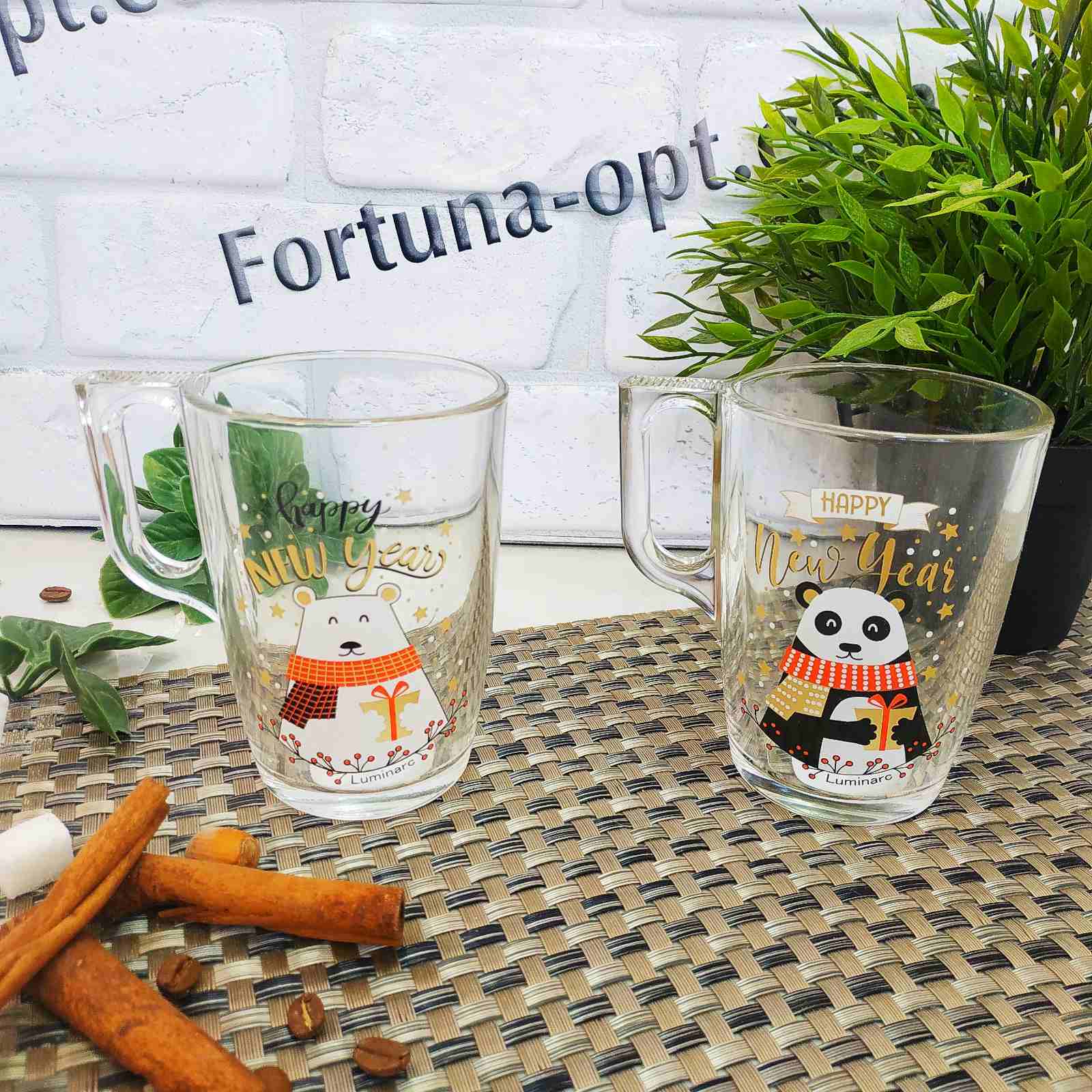 Чашка стекло 320 мл Нуево Новый год микс 0052 ✅ базовая цена 39.60 грн. ✔ Опт ✔ Скидки ✔ Заходите! - Интернет-магазин ✅ Фортуна-опт ✅