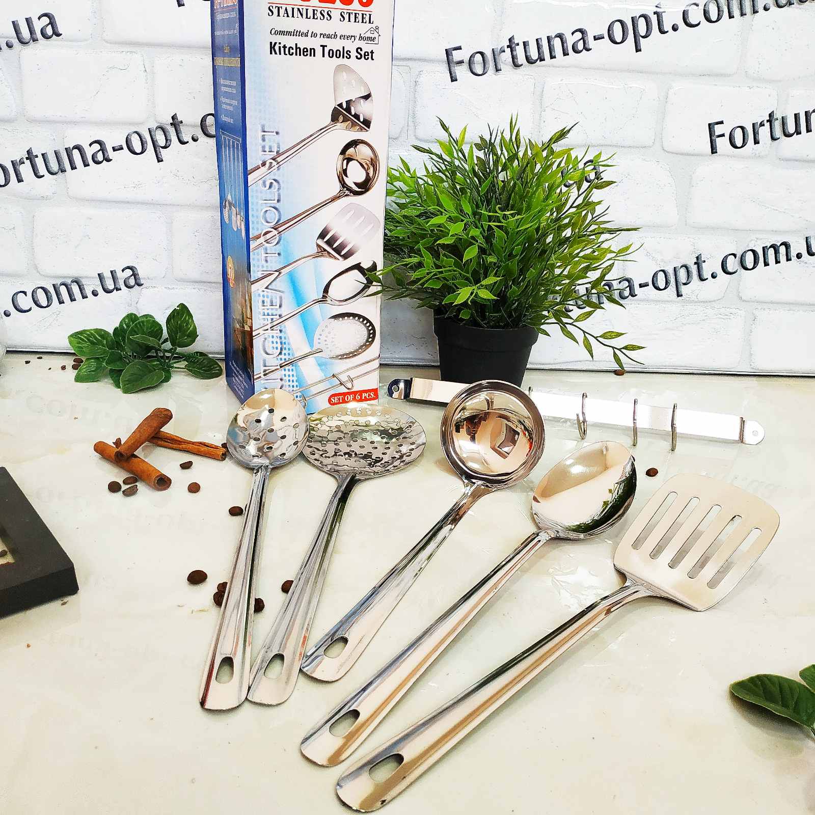 Набор кухонный A-Plus на планке из 6 предметов - 0884 ✅ базовая цена $5.71 ✔ Опт ✔ Скидки ✔ Заходите! - Интернет-магазин ✅ Фортуна-опт ✅