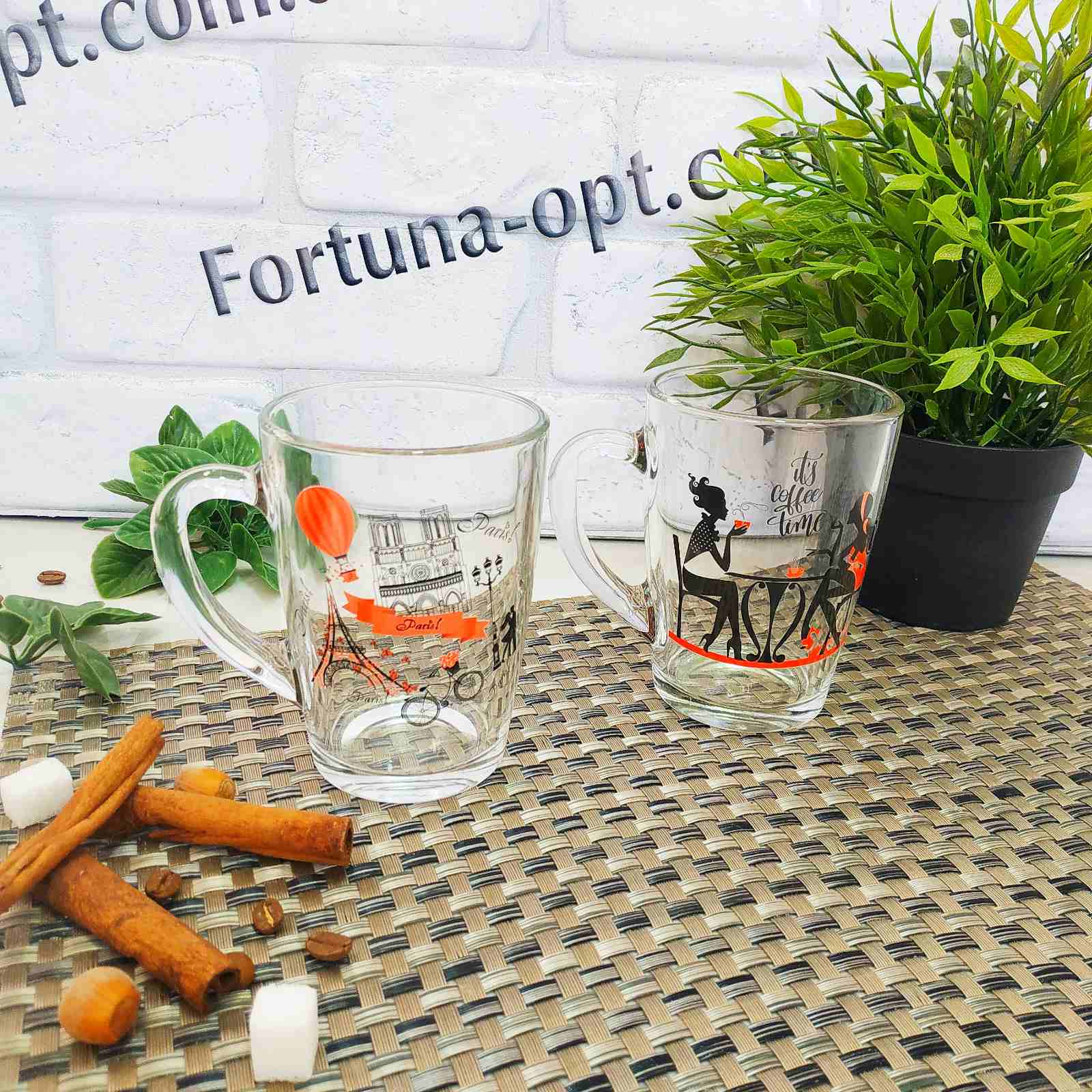 Чашка стекло 300 мл Капучино "Кофе тайм" 8141-1334 ✅ базовая цена 52.42 грн. ✔ Опт ✔ Скидки ✔ Заходите! - Интернет-магазин ✅ Фортуна-опт ✅