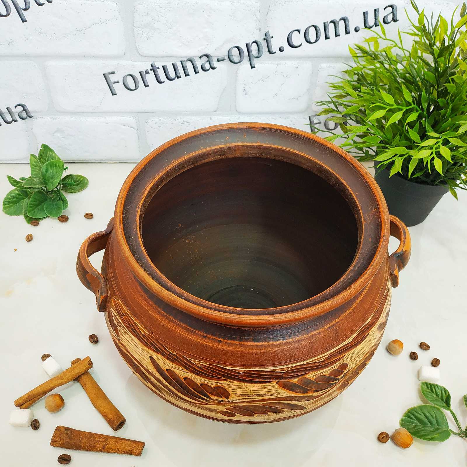   Супник красная глина 5 л с ручками 7750 ✅ базовая цена 265.22 грн. ✔ Опт ✔ Скидки ✔ Заходите! - Интернет-магазин ✅ Фортуна-опт ✅