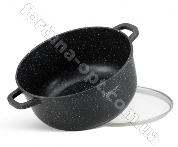 Казан мраморное покрытие с крышкой с отверстием для масла Edenberg EB - 8120 - 6.5л/28см ✅ базовая цена $22.73 ✔ Опт ✔ Скидки ✔ Заходите! - Интернет-магазин ✅ Фортуна-опт ✅