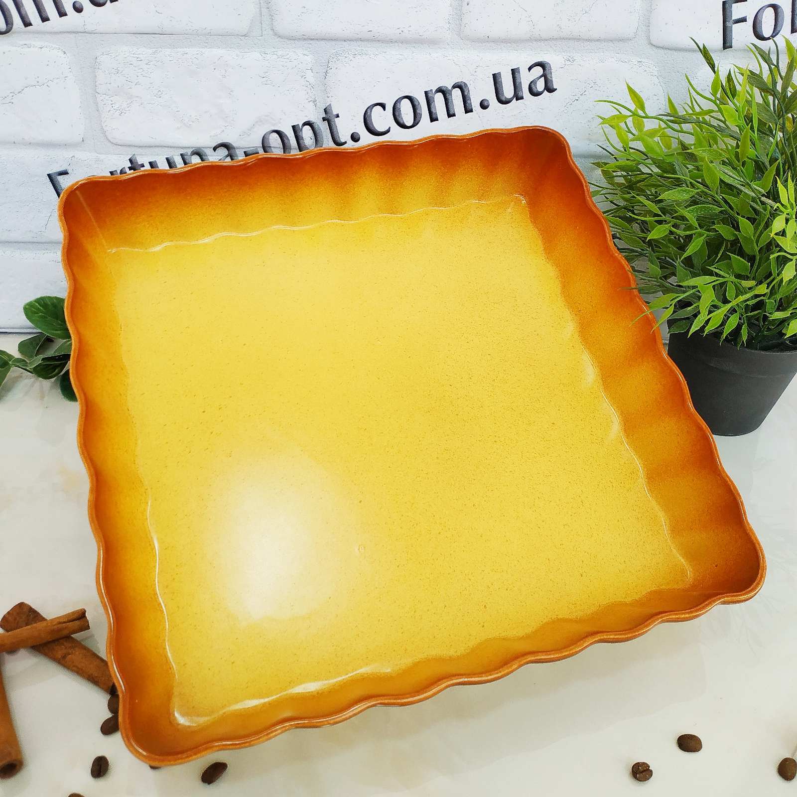 Форма для запекания керамическая Ethno Organic 31*5,5 см Stenson - 236768  ✅ базовая цена $6.01 ✔ Опт ✔ Скидки ✔ Заходите! - Интернет-магазин ✅ Фортуна-опт ✅