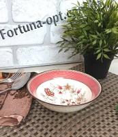 Салатник керамический № 7 Розовый орнамент 30005-010 ➜ Оптом и в розницу ✅ актуальная цена - Интернет магазин ✅ Фортуна ✅