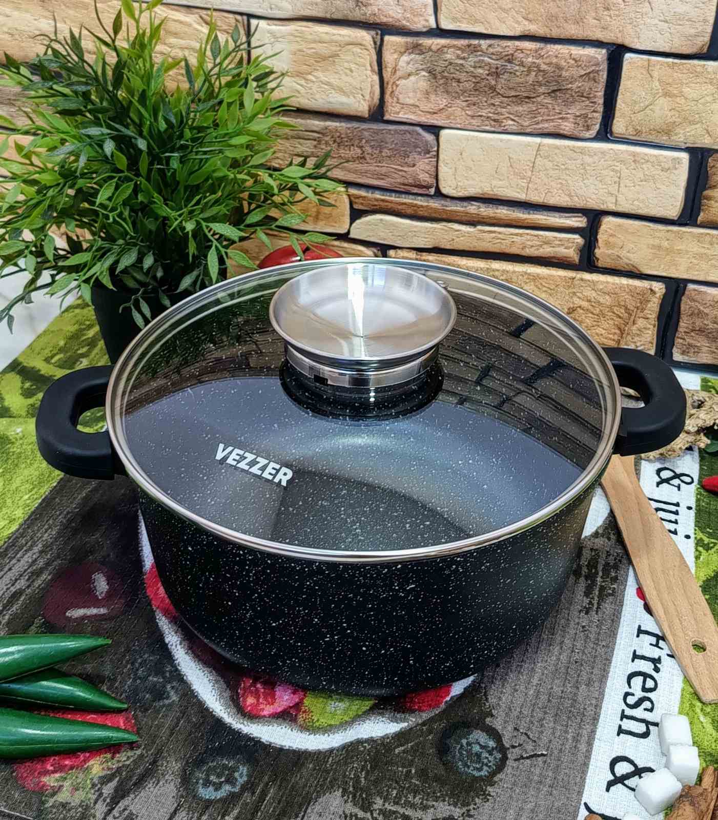 Казан 3.5л Vezzer круглый темный гранит 8005 ✅ базовая цена 689.82 грн. ✔ Опт ✔ Скидки ✔ Заходите! - Интернет-магазин ✅ Фортуна-опт ✅