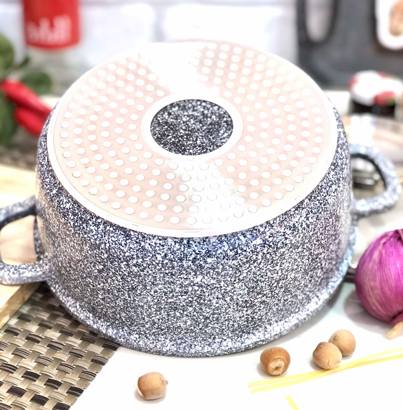 Казан мраморный 3,2 л  серый - Unique 5215 ✅ базовая цена $13.06 ✔ Опт ✔ Скидки ✔ Заходите! - Интернет-магазин ✅ Фортуна-опт ✅