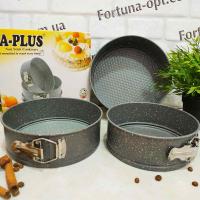 Набор разъемных форм для торта с мраморным покрытием А Плюс - 0034  (18/20/22 см)  ➜ Оптом и в розницу ✅ актуальная цена -Интернет магазин ✅ Фортуна ✅