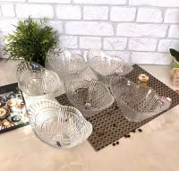 Набор салатников стекло резной 6 шт. 0070 ➜ Оптом и в розницу ✅ актуальная цена -Интернет магазин ✅ Фортуна ✅