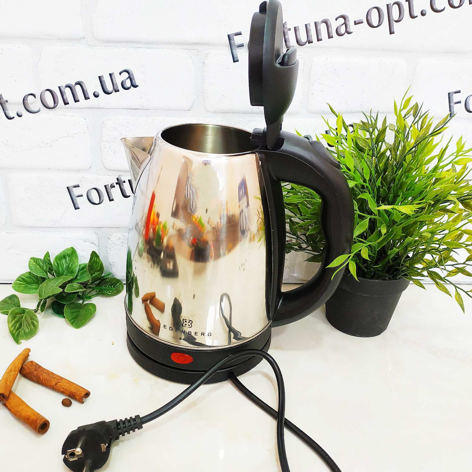 Чайник нержавеющий электрический 1,8 л Edenberg EB - 83515 (1800 Вт) ✅ базовая цена $10.25 ✔ Опт ✔ Скидки ✔ Заходите! - Интернет-магазин ✅ Фортуна-опт ✅