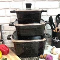 Набор кастрюль Top Kitchen черный ТК 00024  ✅ базовая цена $58.35 ✔ Опт ✔ Акции ✔ Заходите! - Интернет-магазин Fortuna-opt.com.ua.