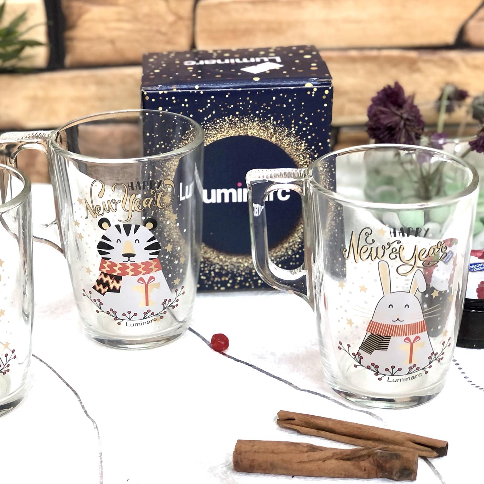 Чашка новогодняя 320 мл стекло Nuevo 0050 ✅ базовая цена 74.88 грн. ✔ Опт ✔ Скидки ✔ Заходите! - Интернет-магазин ✅ Фортуна-опт ✅