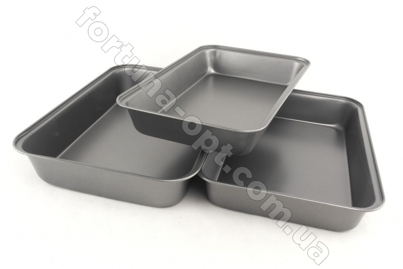 Набор противней для выпечки с антипригарным покрытием A-Plus - 1121 ➜ Оптом и в розницу ✅ актуальная цена -Интернет магазин ✅ Фортуна ✅
