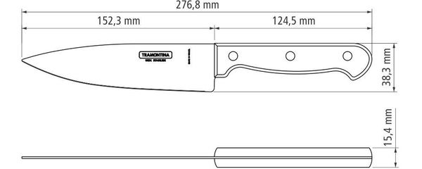 Нож поварской в блистере 152 мм Трамонтина POLYWOOD красная деревянная ручка - 21131/176 ✅ базовая цена 364.08 грн. ✔ Опт ✔ Скидки ✔ Заходите! - Интернет-магазин ✅ Фортуна-опт ✅